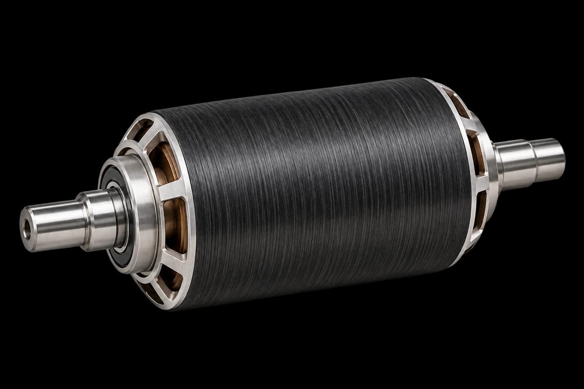 Illustrative Produktdarstellung: Composite-Rotorbandage für E-Motoren